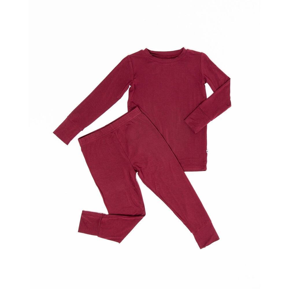 Bum & Roses Bamboo Long sleeve pajama set in Berry Dramatic NWOT Mismatched